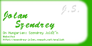 jolan szendrey business card